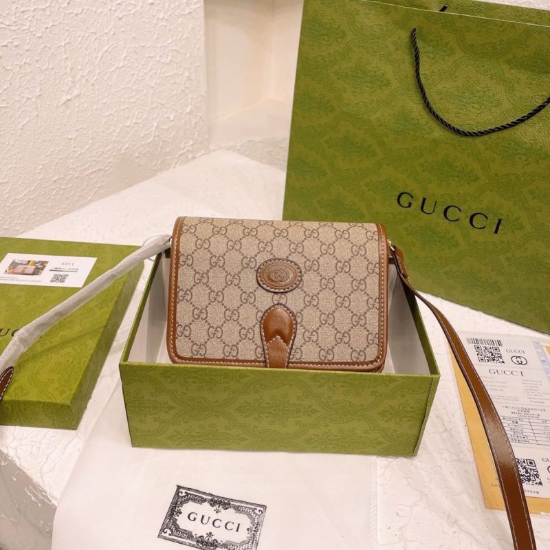 AAAA Replica Gucci Vintage Classic Print Square Borsa a tracolla