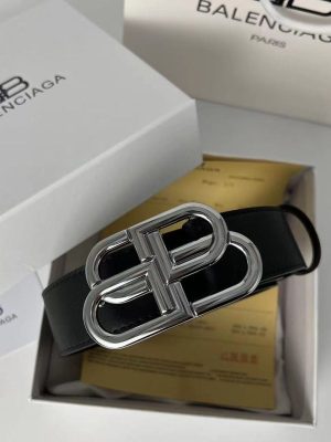 Replica Designer Balenciaga Unisex BB Home Leather Pure Cowhide Belt