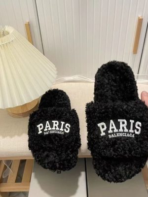 Replica Designer Balenciaga Wool Slippers