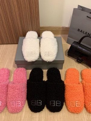 Replica Designer Balenciaga Wool Slippers