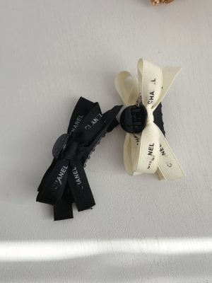 Replica Designer Chanel Bow Ribbon Letter Silk Retro Hair Claw