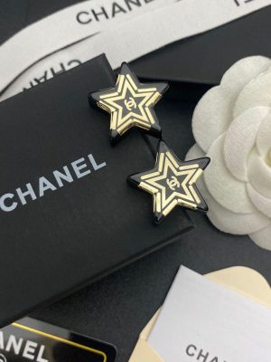 Replica Designer Chanel Fashion Acrylic Pentagram Earrings