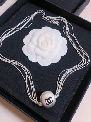 Replica Designer Chanel Fashion Alphabet Beads Layered Choker Necklace