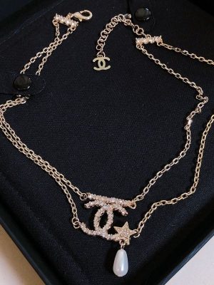 Replica Designer Chanel Fashion Alphabet Rhinestone Necklace