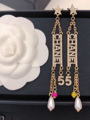 Replica Designer Chanel Fashion Alphabet Star Tassel Earrings