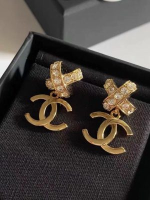 Replica Designer Chanel Fashion Rhinestone Earrings