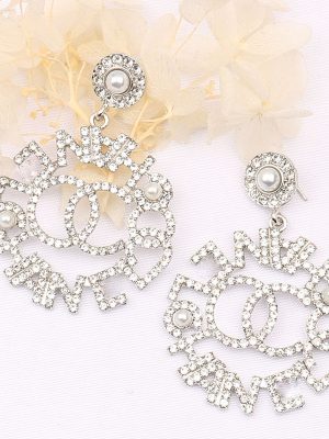 Replica Designer Chanel Fashion Rhinestones Geometric Earrings