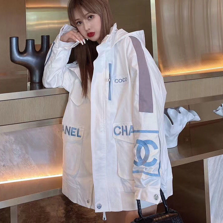 Replica Designer Chanel Letter Embroidery Medium And Long Women Coat
