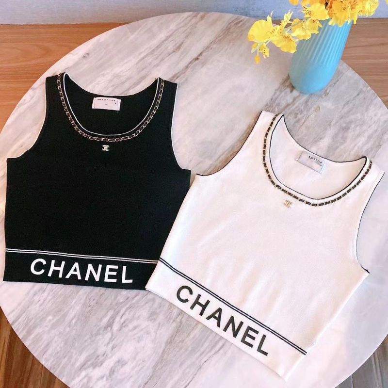 Replica Designer Chanel Pu Chain Decor Sleeveless Women Vest