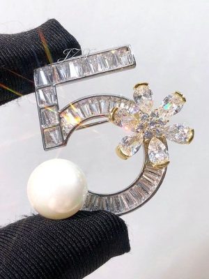 Replica Designer Chanel Stylish Rhinestone Digital Brooch