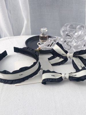 Replica Designer Chanel Sweet Letter Bow Hair Band Hair Accessories
