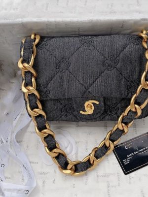 Replica Designer Chanel Women Casual Denim Thick Chain Square Bag