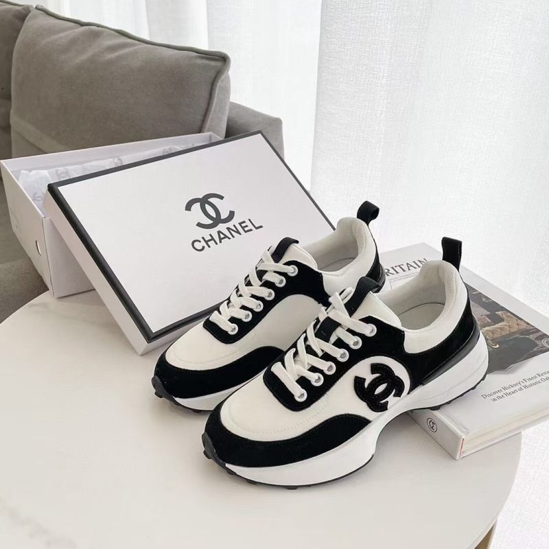 Replica Designer Chanel Women Casual Leather Lace-Up Thick-Soled Sneakers