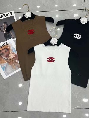 Replica Designer Chanel Women Fashion Camisole Sleeveless Knitted Top