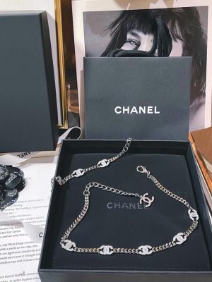 Replica Designer Chanel Women Fashion Double C Rhinestone Necklaces