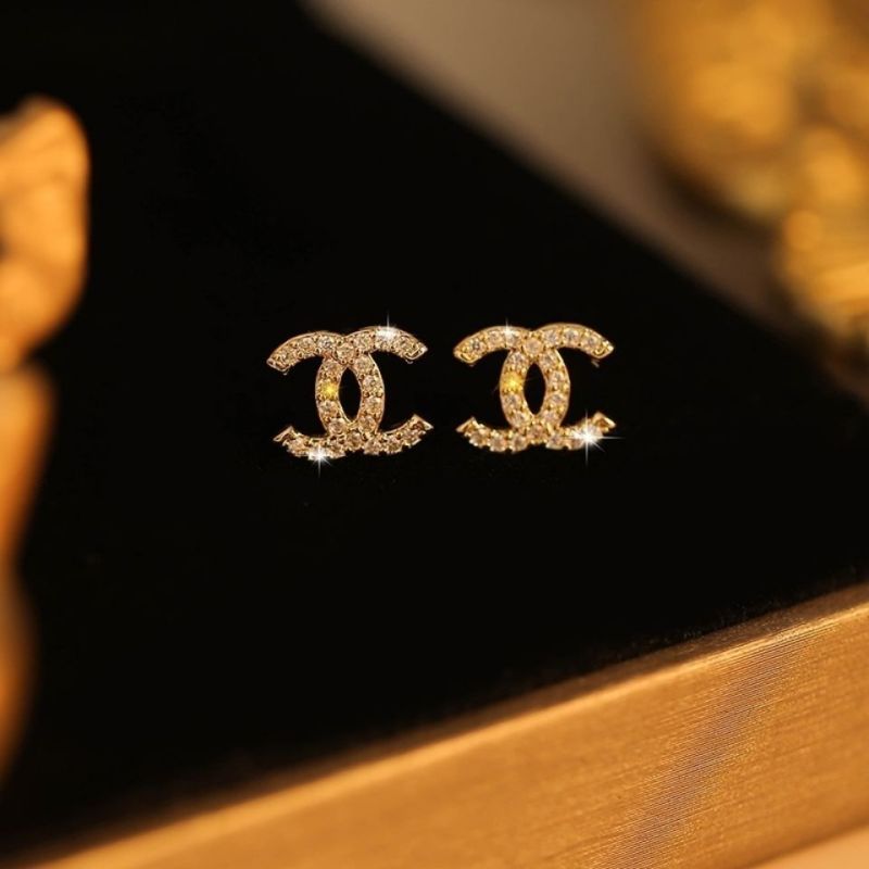 Replica Designer Chanel Women Fashion Golden Double C Letters Earrings