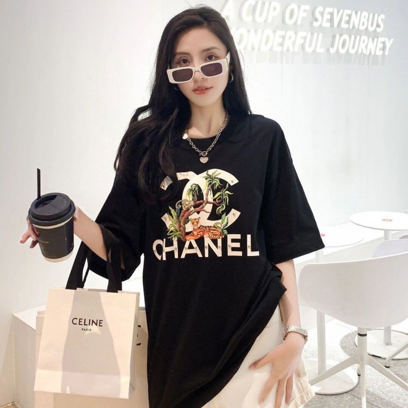 Replica Designer Chanel Women Fashion Printing Short-Sleeved T-Shirt