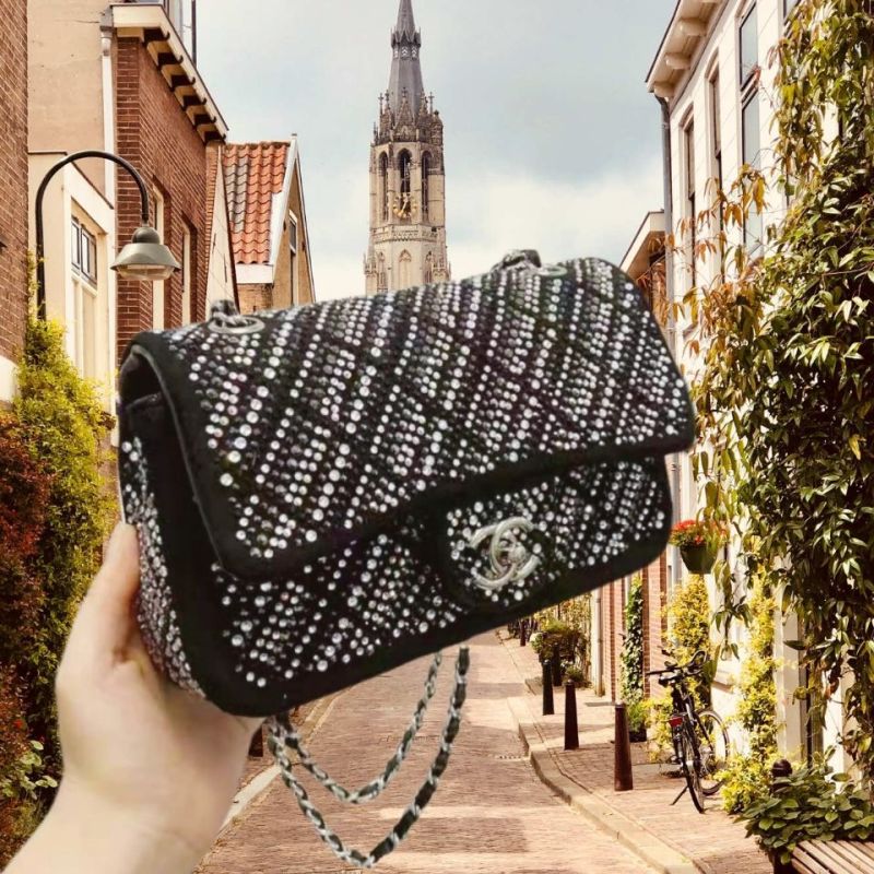Replica Designer Chanel Women Fashion Rhinestone Chain Bag