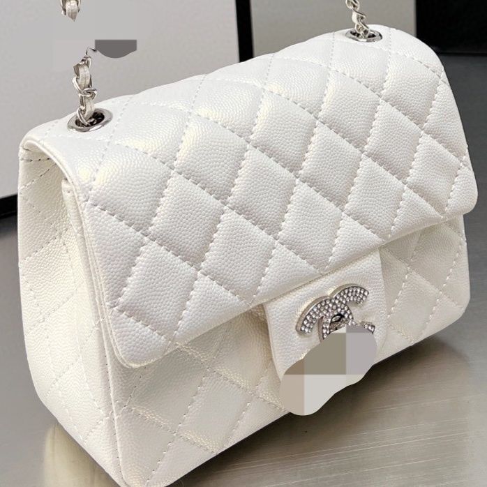 Replica Designer Chanel Women Fashion Rhinestone Double C Letters Chain Crossbody Bag