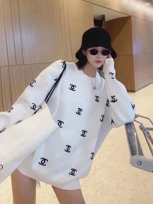 Replica Designer Chanel Women Fashion Thickened Solid Color Jacquard Pullover Sweater