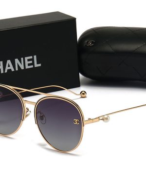Replica Designer Chanel Women Round Double C Letters Sunglasses