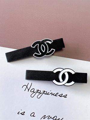 Replica Designer Chanel Women Simple Black White All-Match Hair Clip