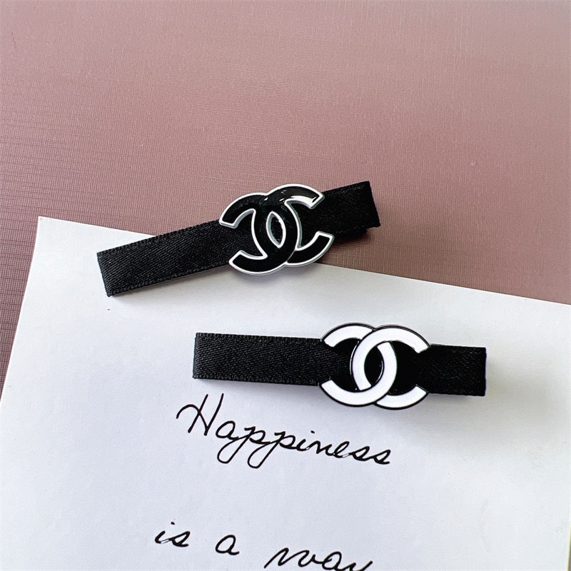 Replica Designer Chanel Women Simple Black White All-Match Hair Clip