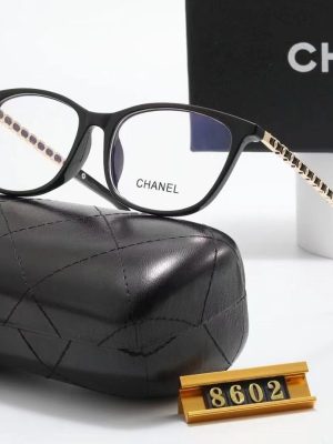 Replica Designer Chanel Women Square Anti-Blue Double C Letters Sunglasses
