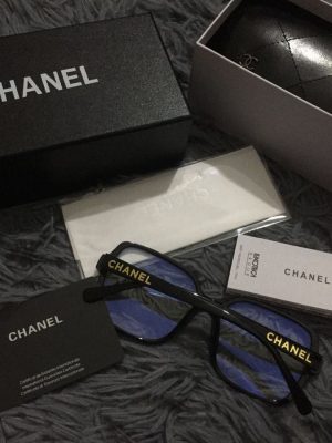 Replica Designer Chanel Women Square Anti-Blue Light Sunglasses