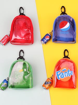 Replica Designer Creative Backpack Shape Transparent Printed Wallet