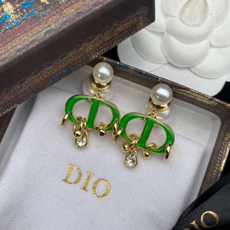 Replica Designer Dior Creative Letter Rhinestone Stud Earrings