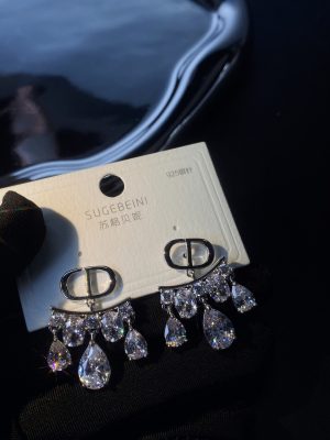 Replica Designer Dior Creative Short Tassel Zircon Stud Earrings