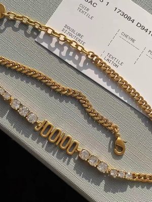 Replica Designer Dior Fashion Rhinestone Alphabet Necklaces And Bracelets