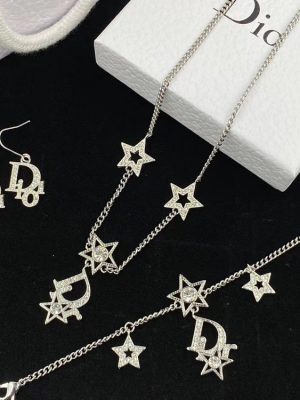 Replica Designer Dior Fashion Rhinestone Letter Star Necklace