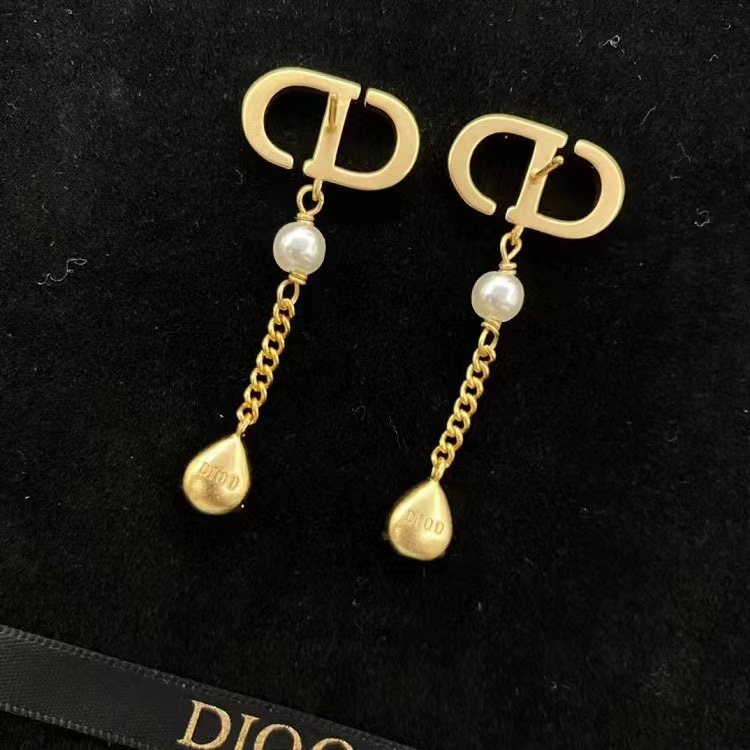 Replica Designer Dior Fashion Rhinestone Tassel Earrings
