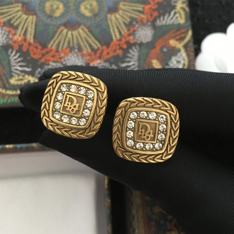 Replica Designer Dior Retro Square Personality Earrings