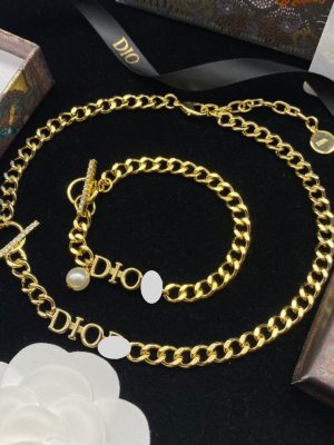 Replica Designer Dior Simple Letter Bold Necklaces And Bracelets