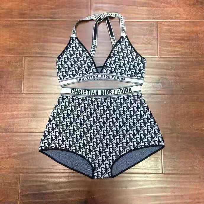 Replica Designer Dior Simple Letter Print Swimsuit Set