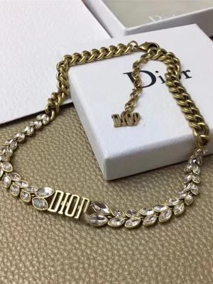 Replica Designer Dior Simple Rhinestone Alphabet Necklace And Bracelet