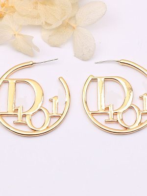 Replica Designer Dior Simple Round Letter Earrings