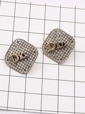 Replica Designer Dior Simple Square Rhinestone Stud Earrings