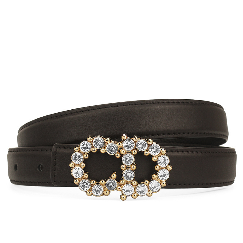 Replica Designer Dior Women Fashion Rhinestone Letter Buckle Belt