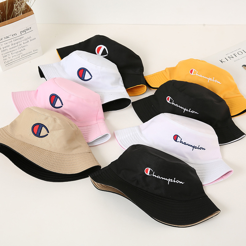 Replica Designer Double-Sided Women Solid Color Smiley Face Letter Embroidery Outdoor Sun Protection Reversible Bucket Hat