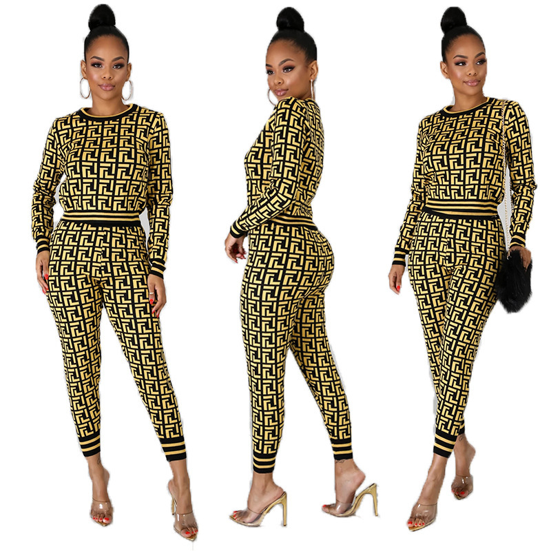 Replica Designer FENDI Women Casual Fashion Long-Sleeved Two-Piece Suit
