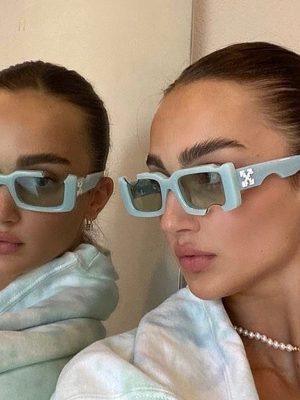 Replica Designer Fashion Mint Green Sunglasses Personality Hip Hop Hole Sunglasses