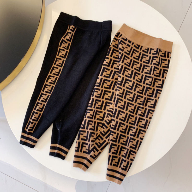 Replica Designer Fendi Children Kid Letter Knitted Pants