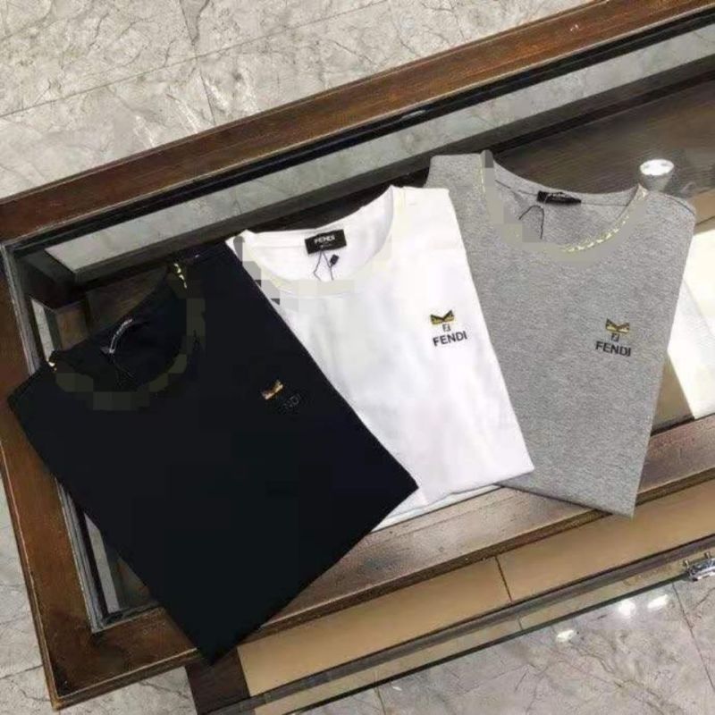 Replica Designer Fendi Little Devil Eyes Printing Round Neck Short-Sleeved T-Shirt