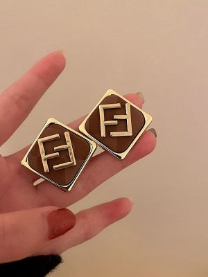 Replica Designer Fendi Square Stud Earrings