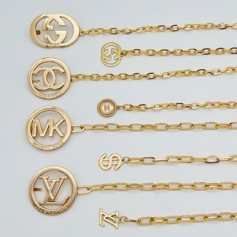 Replica Designer Gucci Alphabet Pendant Metal Chain Belt
