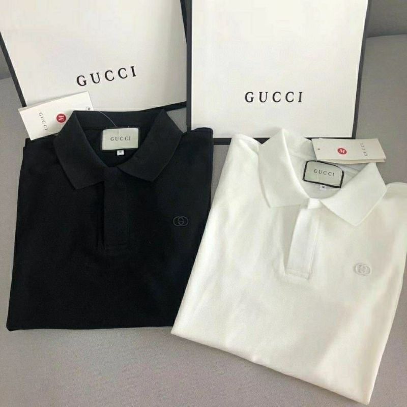 Replica Diseñador Gucci Casual Hombres Manga Corta Solapa Camiseta